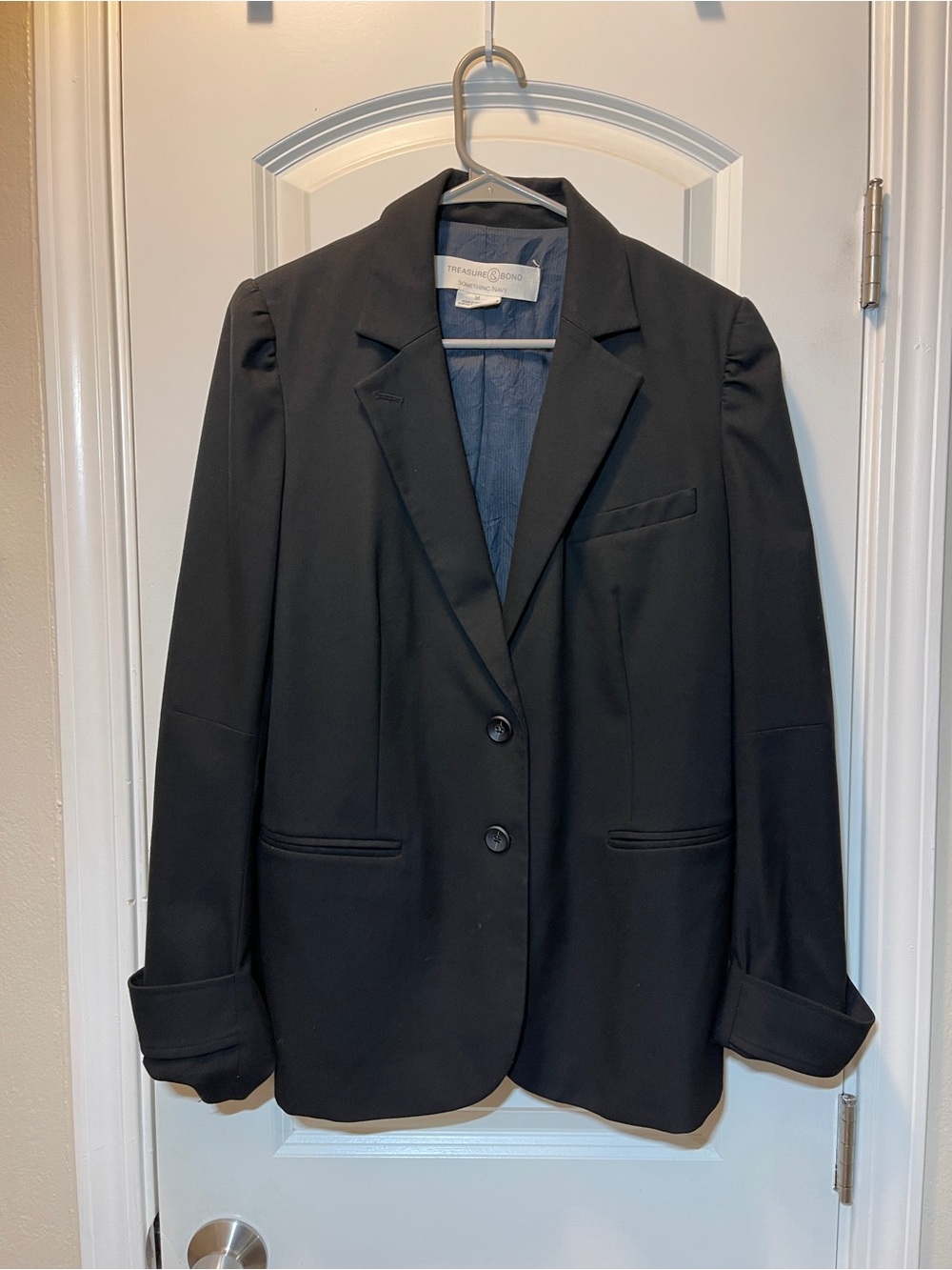 Treasure & Bond Black Tailored Two-Button Blazer